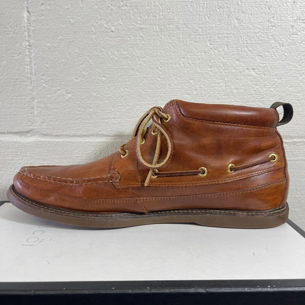 Sperry Top Sider STS12541 Chukka Ankle Boots Brown Leather Lace up Men's 13 M